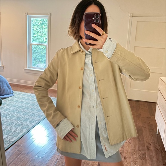 BCBGMaxAzria Jackets & Blazers - BCBGMaxAzria Tan Leather Jacket